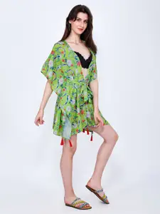 SZN Floral Printed Tie-Up Shrug