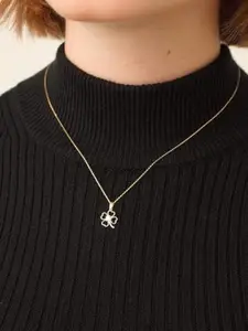 DressBerry Gold-Plated Floral Shaped Pendant with Chains