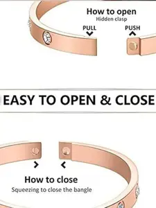 DressBerry American Diamond Rose Gold-Plated Kada Bracelet