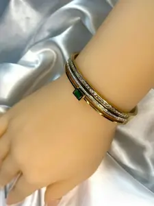 DressBerry Gold Plated American Diamond Kada Bracelet