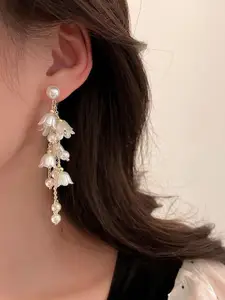 Celestique Contemporary Korean Long Drop Earrings