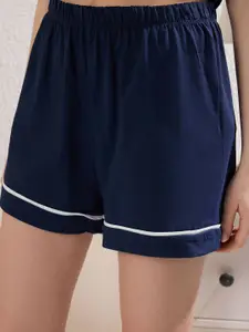 Trendyol Printed Pure Cotton Lapel Neck Shirt With Shorts Night suit