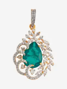 Kushal's Fashion Jewellery Rhodium-Plated Contemporary Zircon Embellished Bridal Earrings