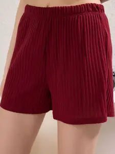 Trendyol Self Design Lace Top With Shorts Night Suit