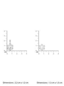 TOUCH925 Pure 925 Pure Sliver-Plated Cubic Zirconia-Studded Pendant Set