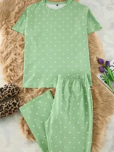 Trendyol Printed Pure Cotton Night suit