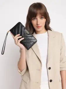 GUESS Women Textured Zip Around Wallet