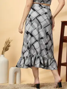 DressBerry Abstract Printed Midi Skirt