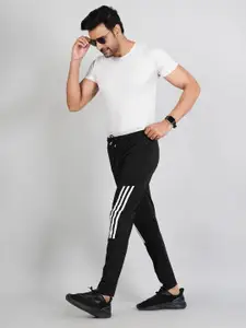FICKA Men Striped Mid-Rise Track Pant