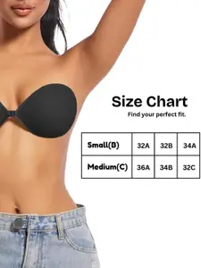 CareDone Sticky Adhesive Silicone Invisible Push Up Backless Strapless Bra
