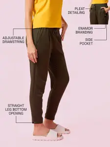 Enamor Relaxed Fit Mid Rise Regular Length Pleated Pull-On Lounge Pant