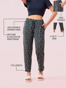Enamor Printed Relaxed fit Mid Rise Straight-Leg Lounge Pant