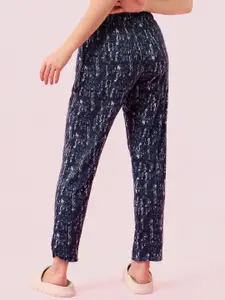 Enamor Printed Relaxed-Fit Straight-Leg Lounge Pant