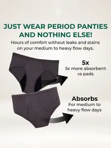 PLUMBURY Pack of 2 Reusable Leak Proof Period Panty PL-PERIODPANTY-W153-GR/BLUE-M