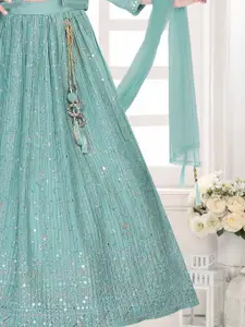 Lagorii Girls Embellished Ready to Wear Lehenga & Blouse With Dupatta