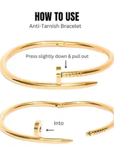 DressBerry Women American Diamond Antique Gold-Plated Kada Bracelet