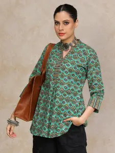 Varanga Ethnic Motifs Printed Pure Cotton Kurti