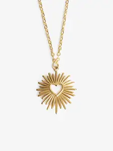 SUBHAGALANKAR Gold-Plated Sunburst Pendant with Chain