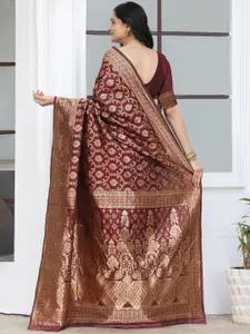 Mitera Woven Design Zari Silk Blend Banarasi Saree