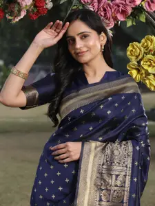 Mitera Woven Design Zari Silk Blend Banarasi Saree