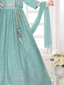 Lagorii Girls Embellished Ready to Wear Lehenga & Blouse With Dupatta