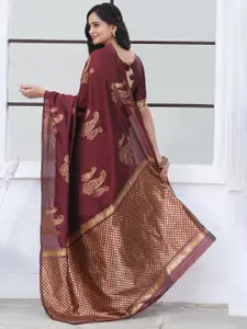 Mitera Woven Design Zari Silk Blend Kanjeevaram Saree