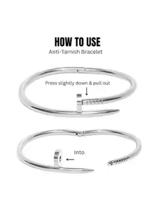 DressBerry Women 3 American Diamond Antique Rose Gold-Plated Kada Bracelet