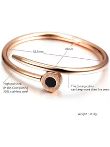 DressBerry Women 2 American Diamond Antique Gold-Plated Kada Bracelet