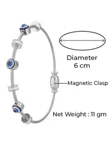 DressBerry Women 2 American Diamond Antique Silver-Plated Kada Bracelet