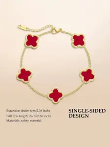 DressBerry Women American Diamond Antique Gold-Plated Wraparound Bracelet