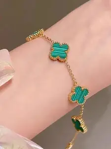 DressBerry Women American Diamond Antique Gold-Plated Wraparound Bracelet