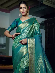 DEVATITHI Ethnic Motifs Zari Silk Blend Kanjeevaram Saree