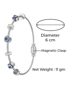 DressBerry Women American Diamond Antique Silver-Plated Kada Bracelet