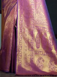 DEVATITHI Ethnic Motifs Zari Silk Blend Kanjeevaram Saree