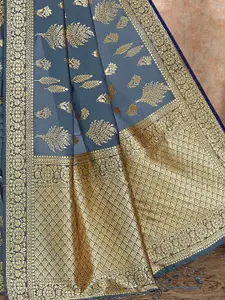 DEVATITHI Ethnic Motifs Zari Silk Blend Banarasi Saree