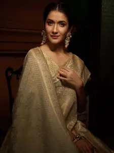 DEVATITHI Ethnic Motifs Zari Silk Blend Kanjeevaram Saree