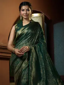 DEVATITHI Ethnic Motifs Zari Silk Blend Kanjeevaram Saree