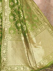DEVATITHI Ethnic Motifs Zari Silk Blend Banarasi Saree