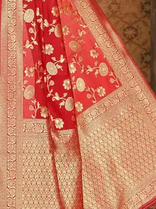 DEVATITHI Ethnic Motifs Zari Silk Blend Banarasi Saree