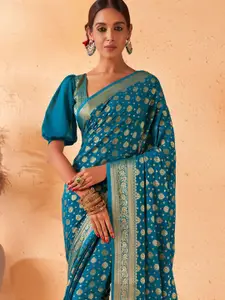 DEVATITHI Woven Design Zari Silk Blend Banarasi Saree