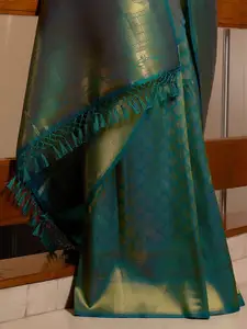 DEVATITHI Ethnic Motifs Zari Silk Blend Kanjeevaram Saree