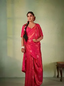 DEVATITHI Ethnic Motifs Zari Silk Blend Kanjeevaram Saree