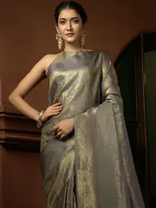 DEVATITHI Ethnic Motifs Zari Silk Blend Kanjeevaram Saree