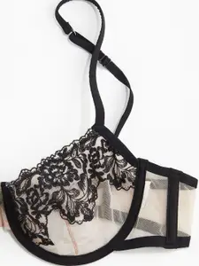 H&M Embroidered Balconette Bra