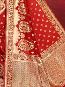 DEVATITHI Ethnic Motifs Zari Silk Blend Banarasi Saree
