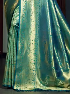 DEVATITHI Ethnic Motifs Zari Silk Blend Kanjeevaram Saree