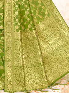 DEVATITHI Ethnic Motifs Zari Silk Blend Banarasi Saree