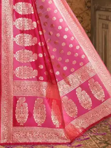 DEVATITHI Ethnic Motifs Zari Silk Blend Banarasi Saree