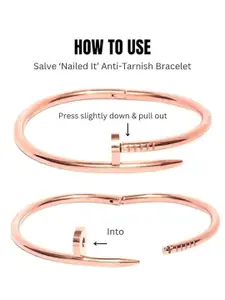 DressBerry Women American Diamond Antique Rose Gold-Plated Kada Bracelet