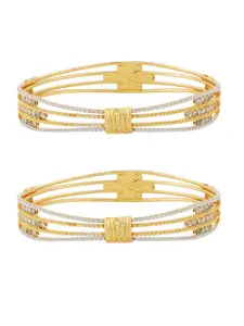 TEEJH Women 2 Gold-Plated Bangle-Style Bracelet